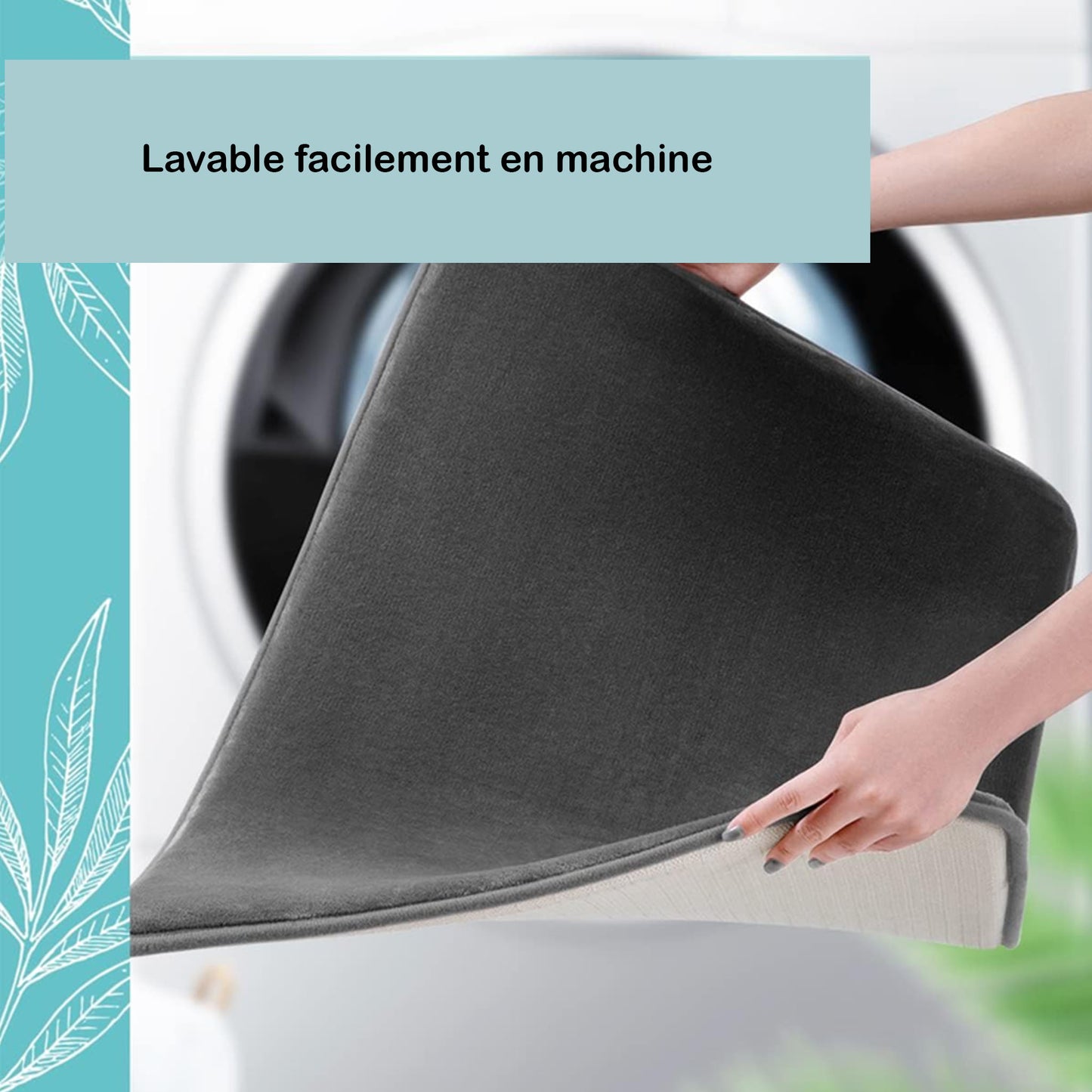 Tapis de bain anti-humidité absorbant tendance - séchage rapide