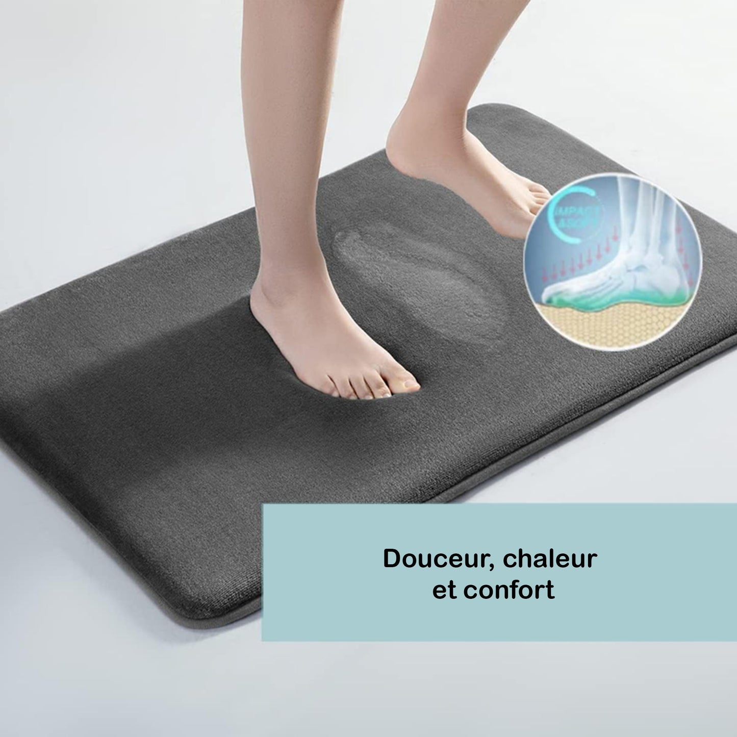 Tapis de bain anti-humidité absorbant tendance - séchage rapide
